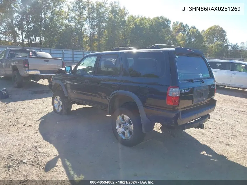 1999 Toyota 4Runner Sr5 V6 VIN: JT3HN86R4X0251269 Lot: 40594062