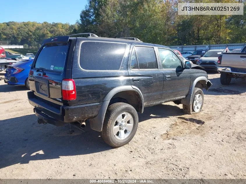 1999 Toyota 4Runner Sr5 V6 VIN: JT3HN86R4X0251269 Lot: 40594062