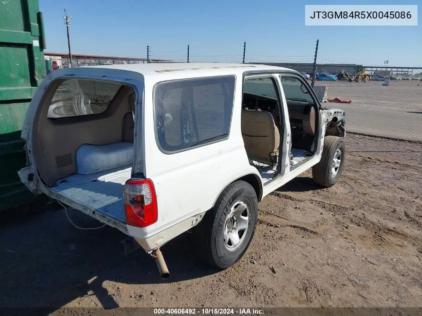 1999 Toyota 4Runner VIN: JT3GM84R5X0045086 Lot: 40606492