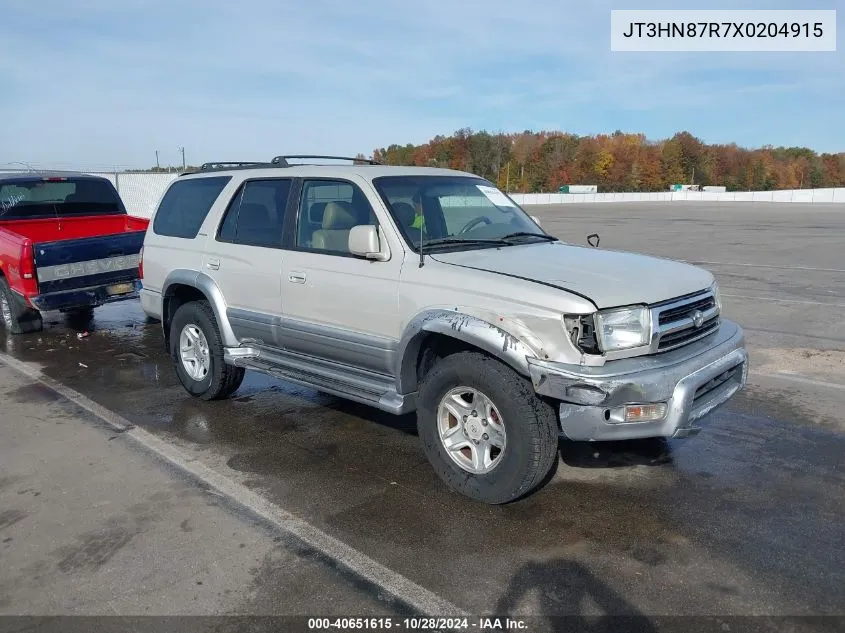 1999 Toyota 4Runner Limited V6 VIN: JT3HN87R7X0204915 Lot: 40651615