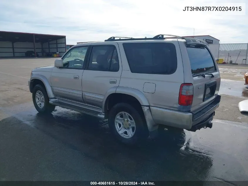 1999 Toyota 4Runner Limited V6 VIN: JT3HN87R7X0204915 Lot: 40651615