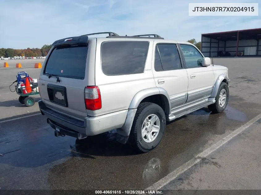 1999 Toyota 4Runner Limited V6 VIN: JT3HN87R7X0204915 Lot: 40651615