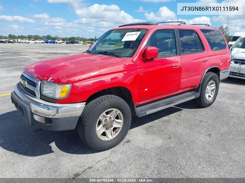 1999 Toyota 4Runner Sr5 V6 VIN: JT3GN86R1X0111594 Lot: 40700248