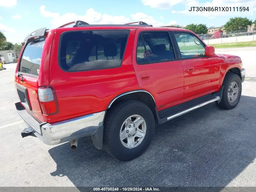 1999 Toyota 4Runner Sr5 V6 VIN: JT3GN86R1X0111594 Lot: 40700248