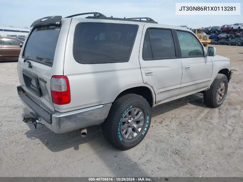 1999 Toyota 4Runner Sr5 V6 VIN: JT3GN86R1X0113281 Lot: 40708814