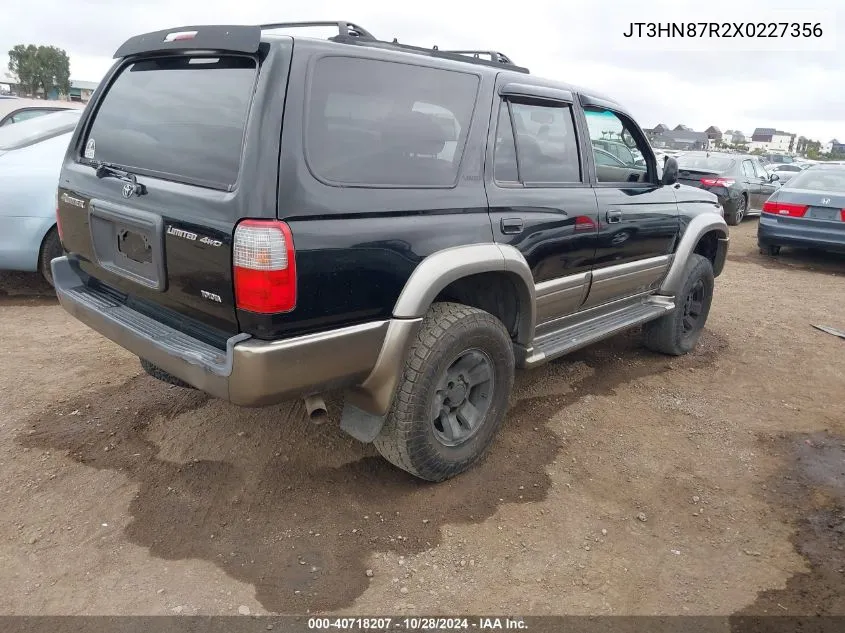 1999 Toyota 4Runner Limited V6 VIN: JT3HN87R2X0227356 Lot: 40718207