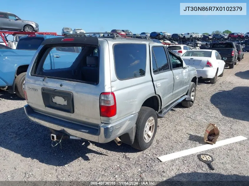 1999 Toyota 4Runner Sr5 V6 VIN: JT3GN86R7X0102379 Lot: 40738185