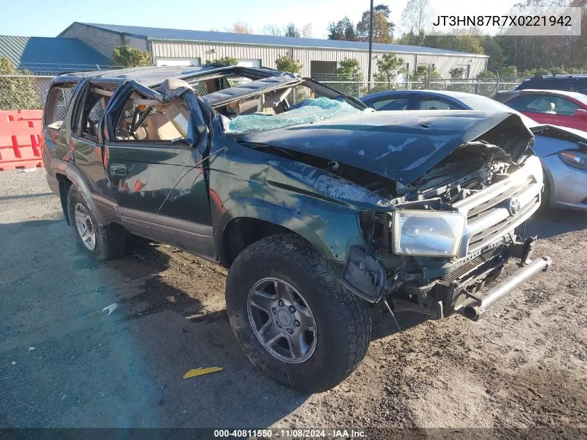 1999 Toyota 4Runner Limited V6 VIN: JT3HN87R7X0221942 Lot: 40811550