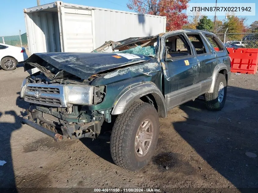 1999 Toyota 4Runner Limited V6 VIN: JT3HN87R7X0221942 Lot: 40811550