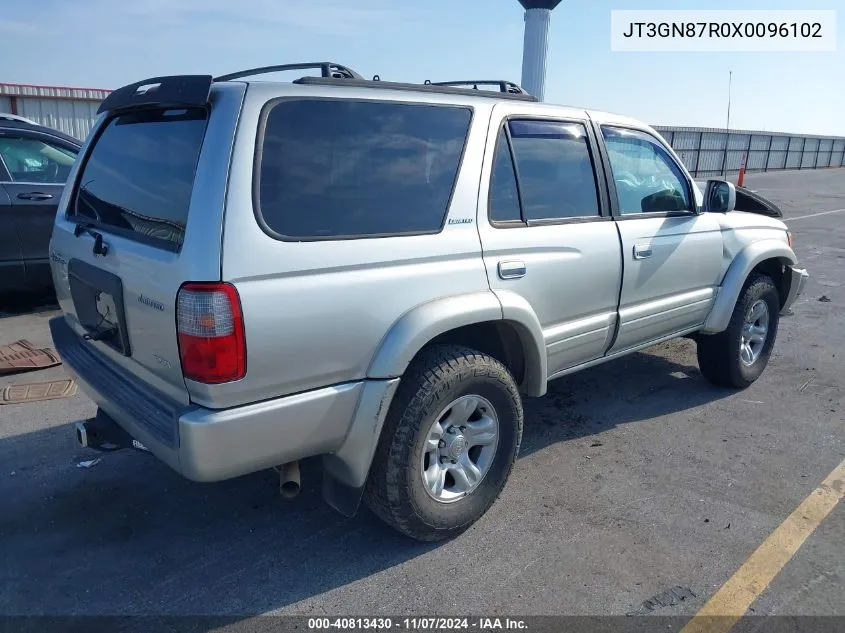 1999 Toyota 4Runner Limited V6 VIN: JT3GN87R0X0096102 Lot: 40813430