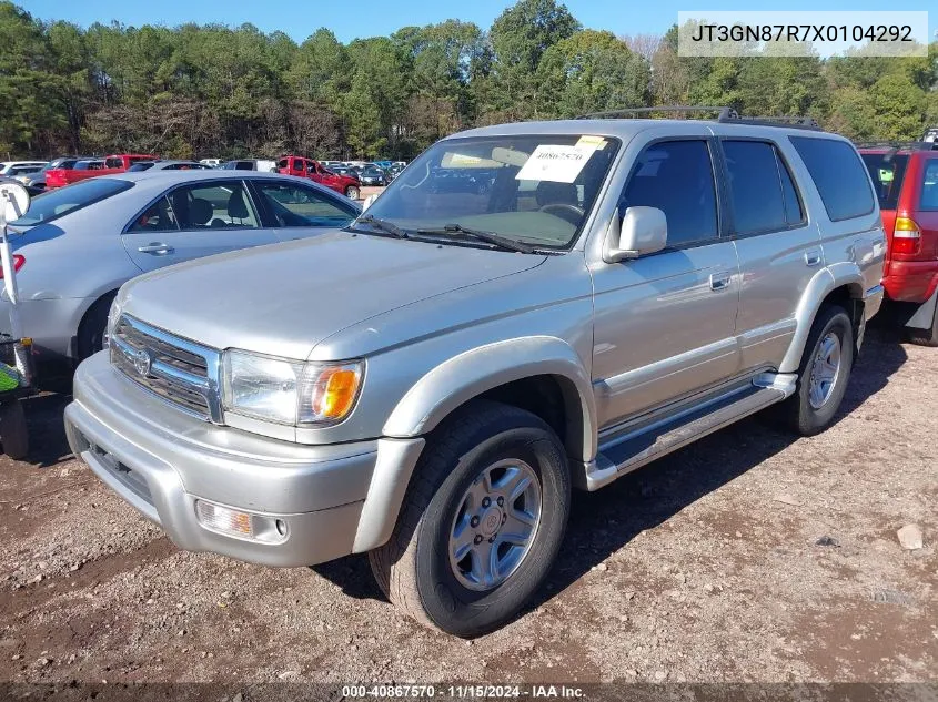 1999 Toyota 4Runner Limited V6 VIN: JT3GN87R7X0104292 Lot: 40867570