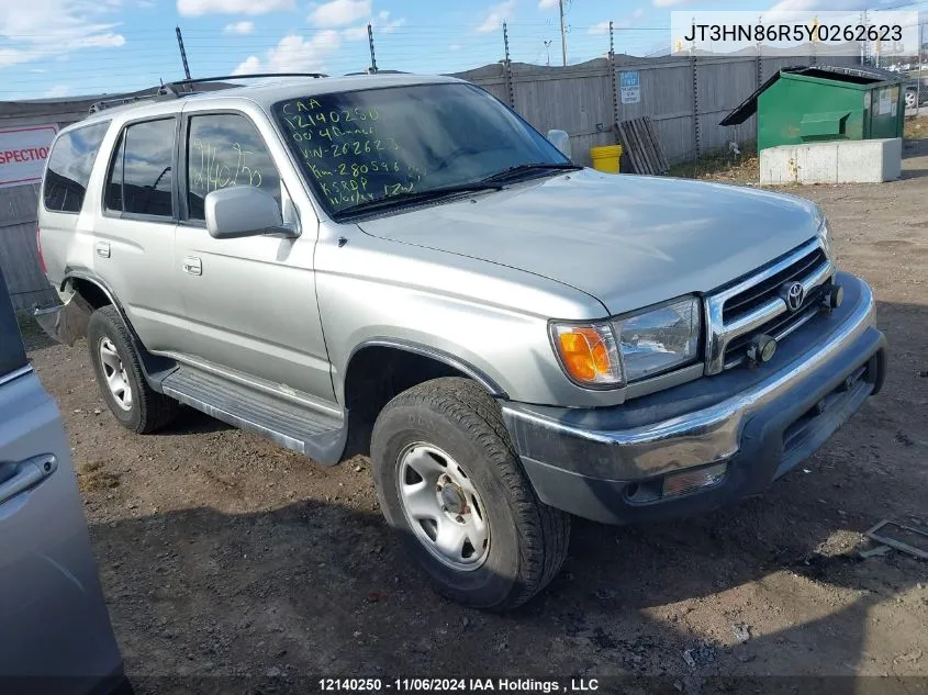 2000 Toyota 4Runner Sr5 VIN: JT3HN86R5Y0262623 Lot: 12140250