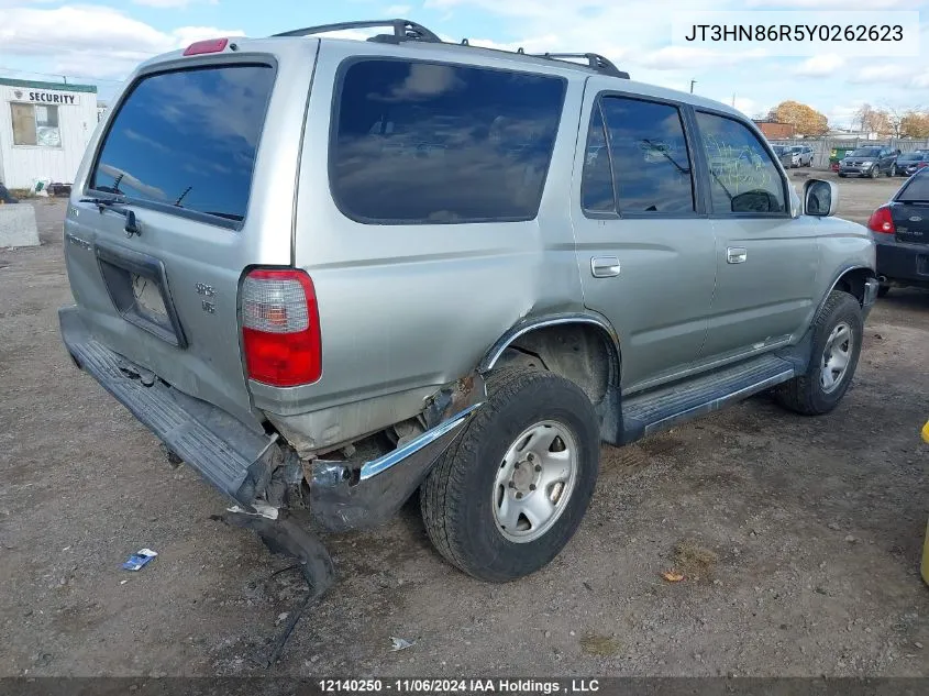 2000 Toyota 4Runner Sr5 VIN: JT3HN86R5Y0262623 Lot: 12140250