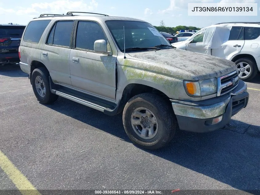 2000 Toyota 4Runner Sr5 V6 VIN: JT3GN86R6Y0139134 Lot: 39388543