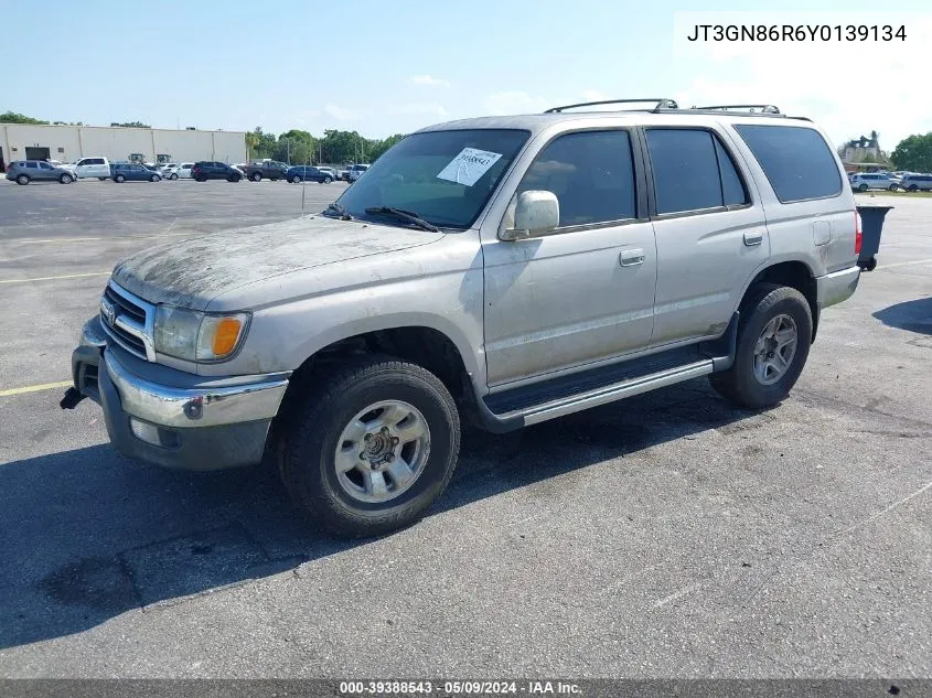 2000 Toyota 4Runner Sr5 V6 VIN: JT3GN86R6Y0139134 Lot: 39388543