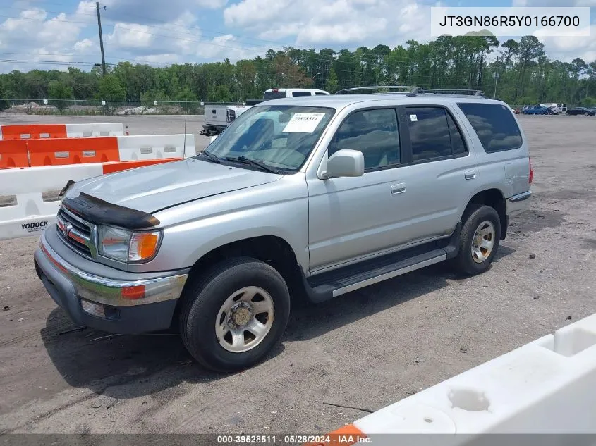 2000 Toyota 4Runner Sr5 V6 VIN: JT3GN86R5Y0166700 Lot: 39528511