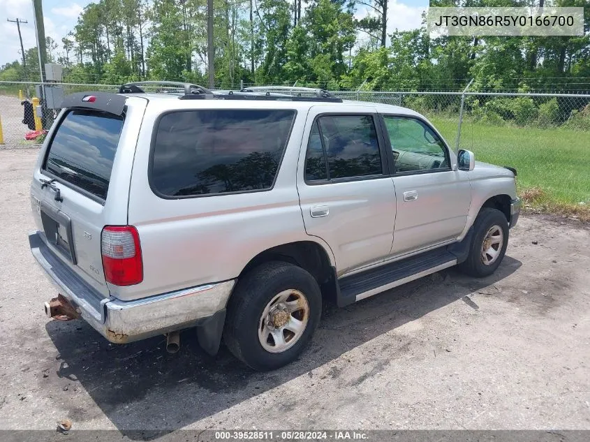 2000 Toyota 4Runner Sr5 V6 VIN: JT3GN86R5Y0166700 Lot: 39528511