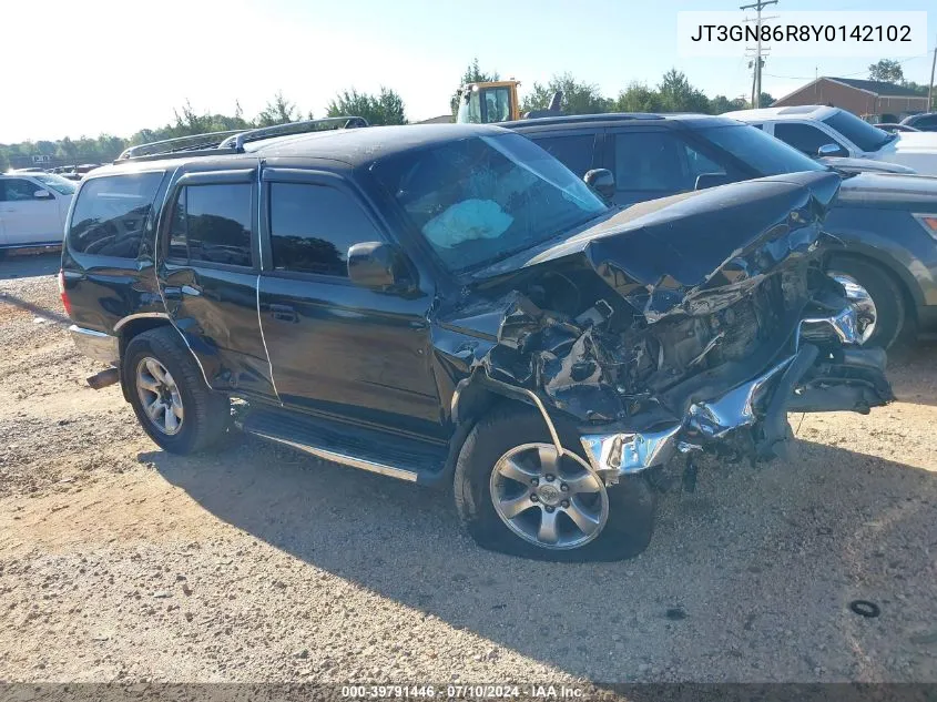 2000 Toyota 4Runner Sr5 V6 VIN: JT3GN86R8Y0142102 Lot: 39791446