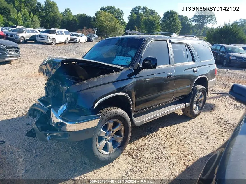 2000 Toyota 4Runner Sr5 V6 VIN: JT3GN86R8Y0142102 Lot: 39791446