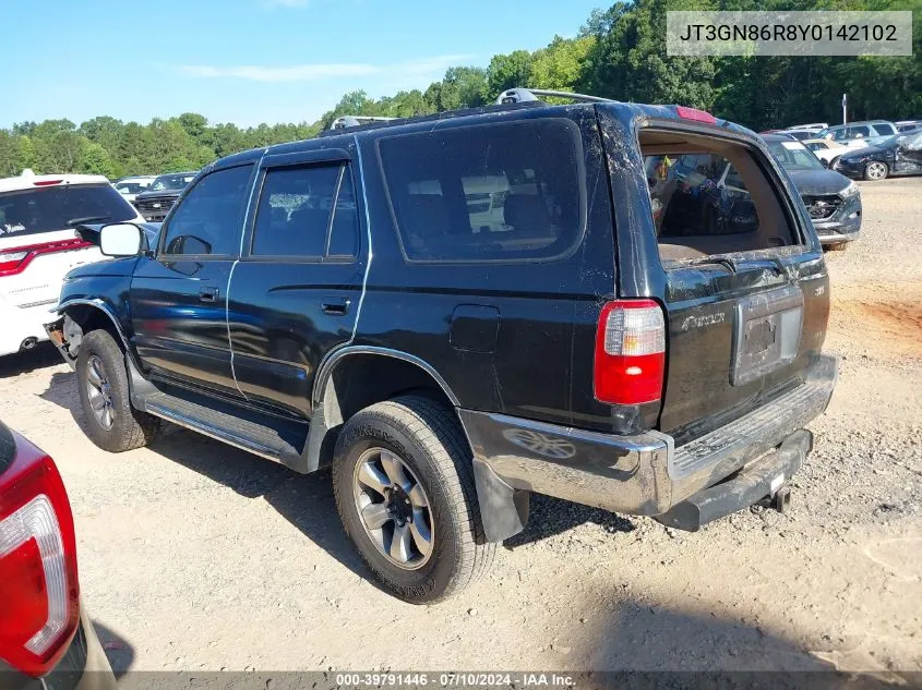 2000 Toyota 4Runner Sr5 V6 VIN: JT3GN86R8Y0142102 Lot: 39791446