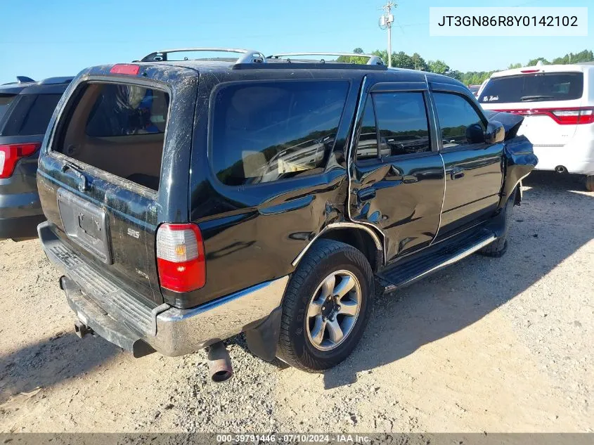 2000 Toyota 4Runner Sr5 V6 VIN: JT3GN86R8Y0142102 Lot: 39791446