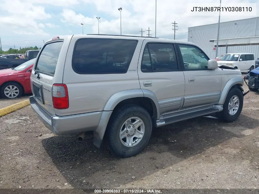 2000 Toyota 4Runner Limited V6 VIN: JT3HN87R1Y0308110 Lot: 39906383