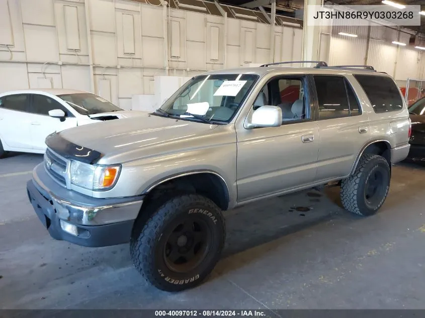 2000 Toyota 4Runner Sr5 V6 VIN: JT3HN86R9Y0303268 Lot: 40097012