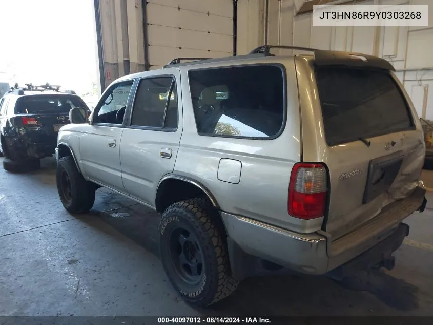 2000 Toyota 4Runner Sr5 V6 VIN: JT3HN86R9Y0303268 Lot: 40097012