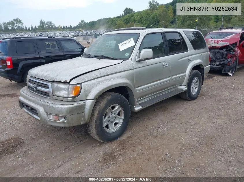 2000 Toyota 4Runner Limited V6 VIN: JT3HN87R1Y0262634 Lot: 40206281