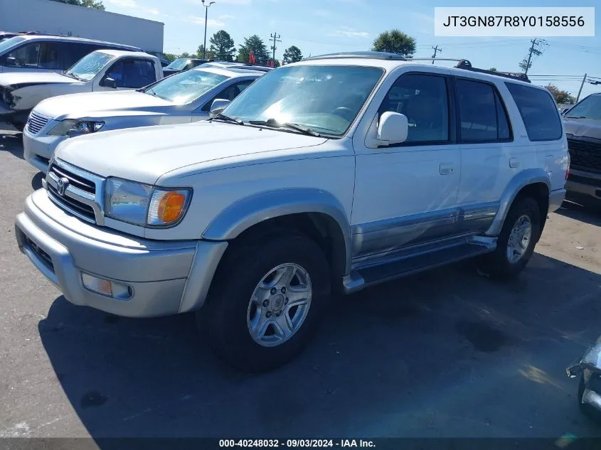 2000 Toyota 4Runner Limited V6 VIN: JT3GN87R8Y0158556 Lot: 40248032