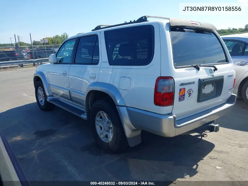 2000 Toyota 4Runner Limited V6 VIN: JT3GN87R8Y0158556 Lot: 40248032