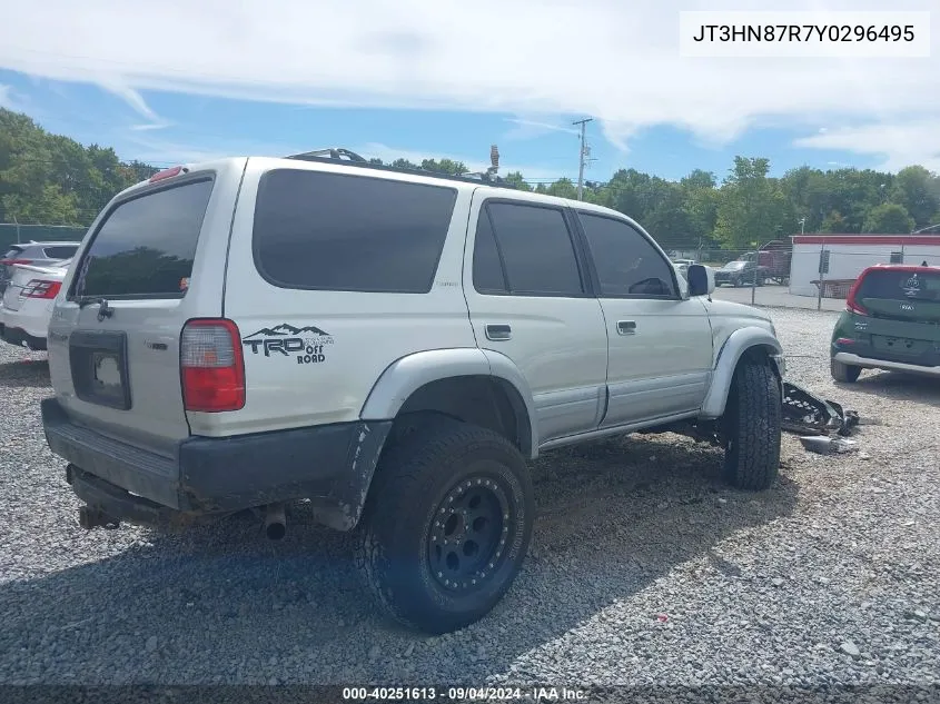 2000 Toyota 4Runner Limited VIN: JT3HN87R7Y0296495 Lot: 40251613