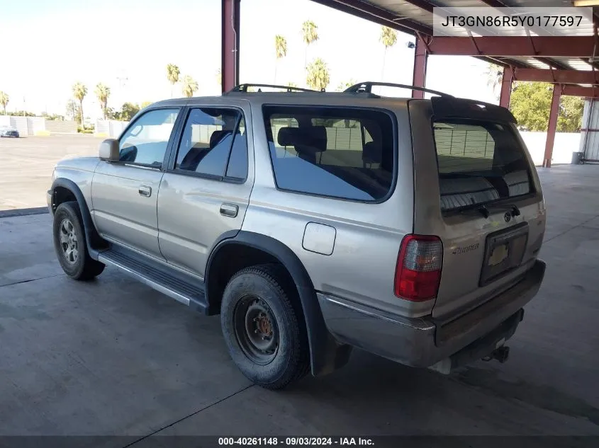 2000 Toyota 4Runner Sr5 V6 VIN: JT3GN86R5Y0177597 Lot: 40261148