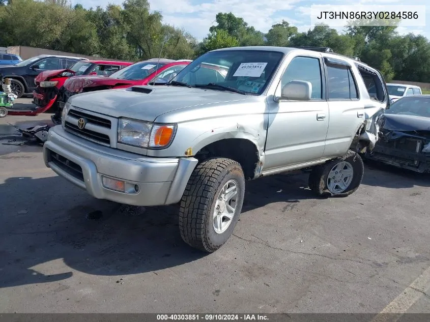 2000 Toyota 4Runner Sr5 VIN: JT3HN86R3Y0284586 Lot: 40303851