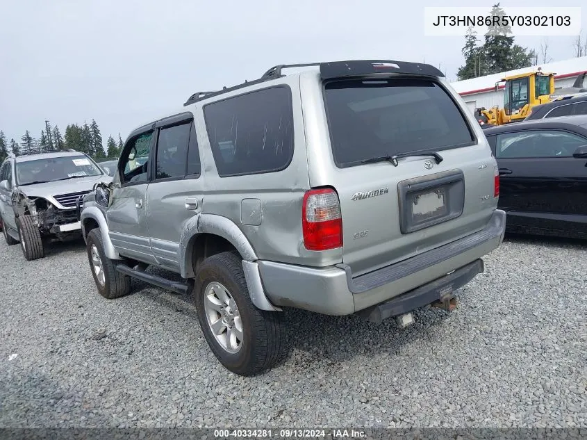 2000 Toyota 4Runner Sr5 V6 VIN: JT3HN86R5Y0302103 Lot: 40334281