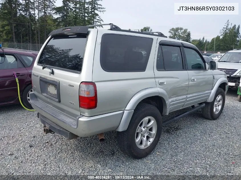 2000 Toyota 4Runner Sr5 V6 VIN: JT3HN86R5Y0302103 Lot: 40334281