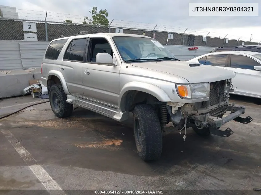 2000 Toyota 4Runner Sr5 V6 VIN: JT3HN86R3Y0304321 Lot: 40354127