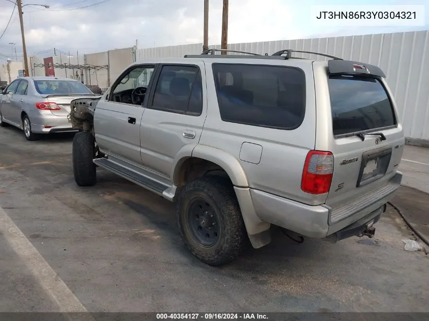 2000 Toyota 4Runner Sr5 V6 VIN: JT3HN86R3Y0304321 Lot: 40354127