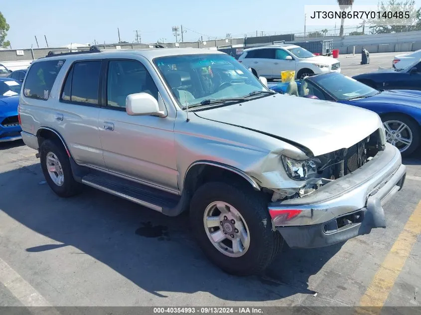 2000 Toyota 4Runner Sr5 V6 VIN: JT3GN86R7Y0140485 Lot: 40354993