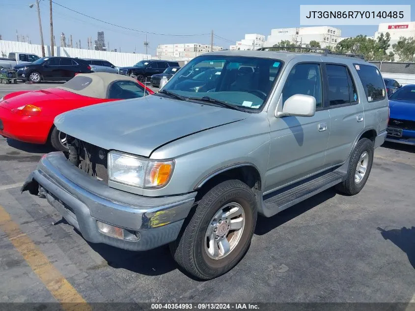 2000 Toyota 4Runner Sr5 V6 VIN: JT3GN86R7Y0140485 Lot: 40354993