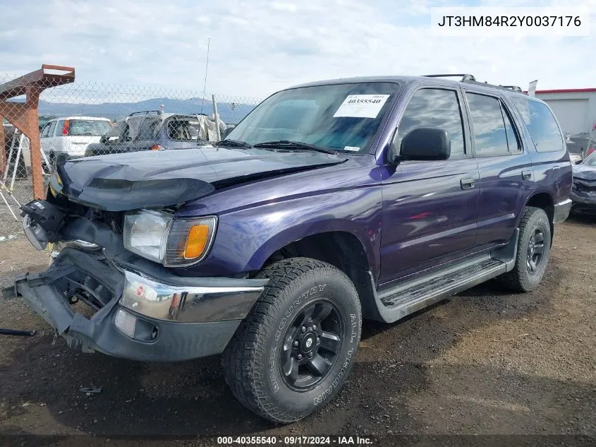 2000 Toyota 4Runner VIN: JT3HM84R2Y0037176 Lot: 40355540