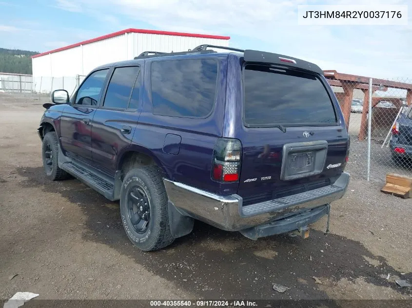 2000 Toyota 4Runner VIN: JT3HM84R2Y0037176 Lot: 40355540