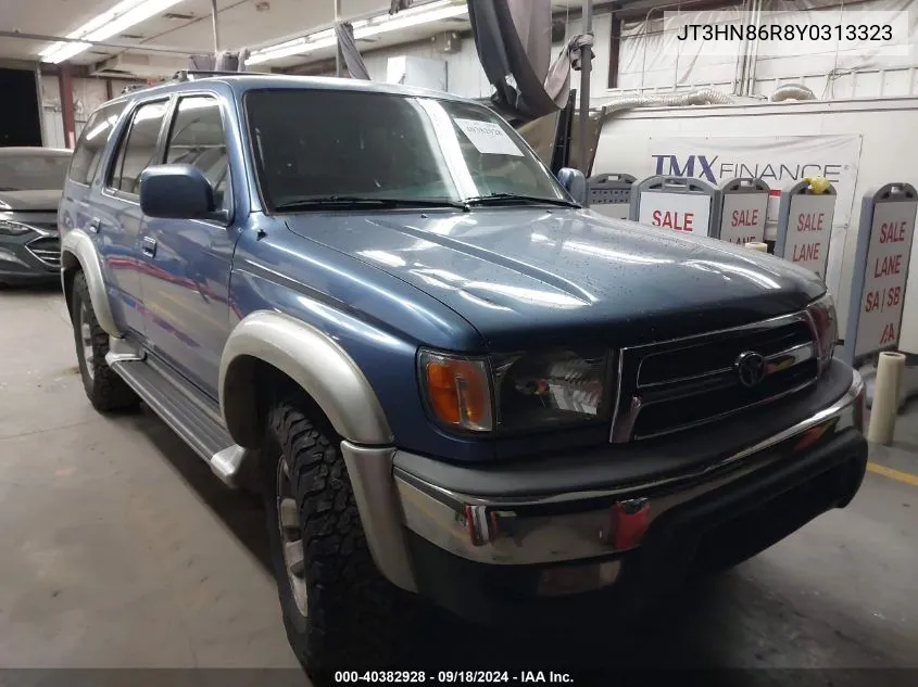 2000 Toyota 4Runner Sr5 V6 VIN: JT3HN86R8Y0313323 Lot: 40382928