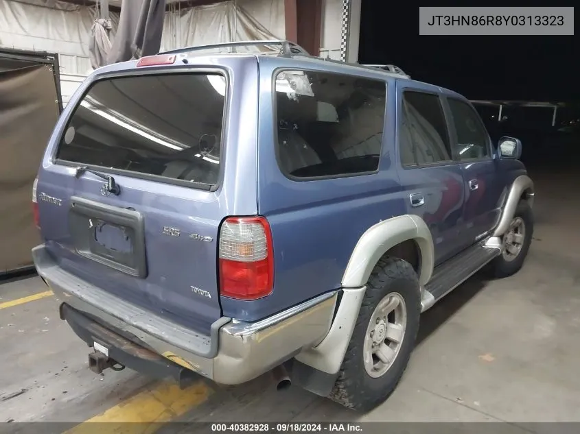 2000 Toyota 4Runner Sr5 V6 VIN: JT3HN86R8Y0313323 Lot: 40382928