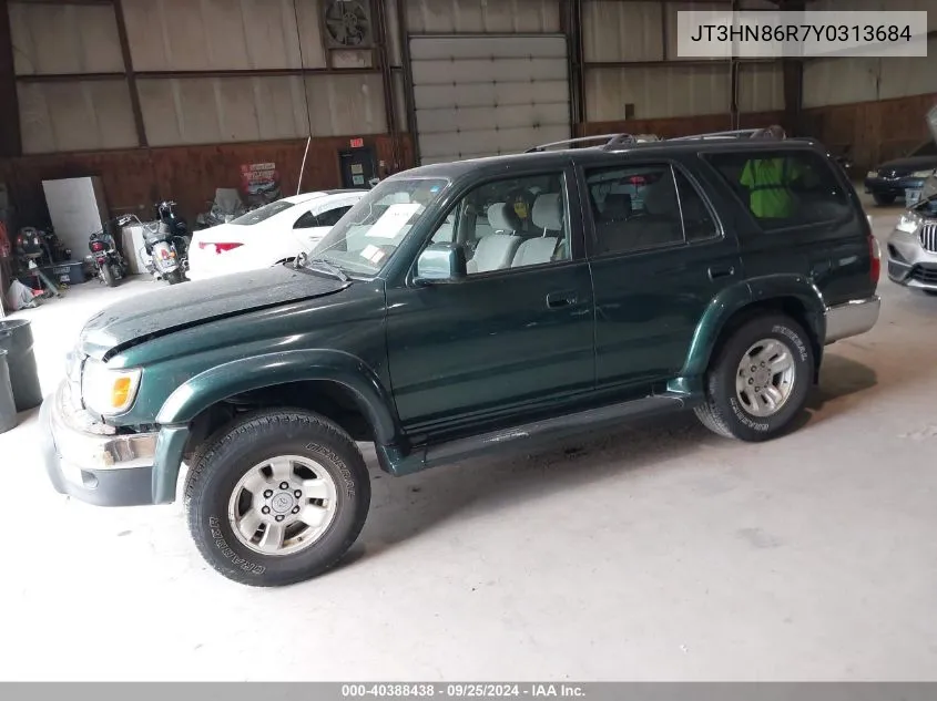 2000 Toyota 4Runner Sr5 V6 VIN: JT3HN86R7Y0313684 Lot: 40388438