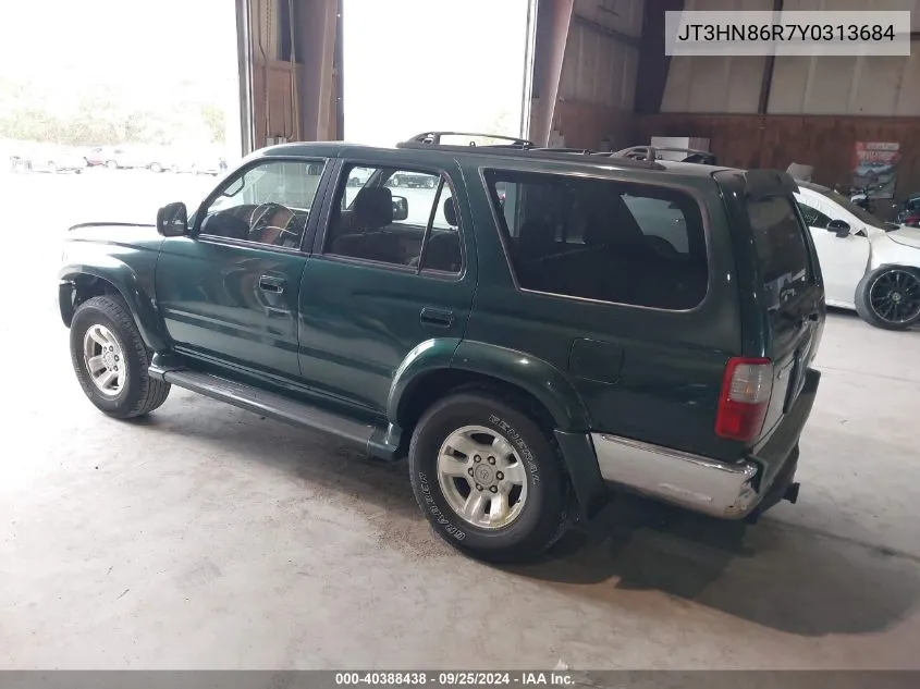 2000 Toyota 4Runner Sr5 V6 VIN: JT3HN86R7Y0313684 Lot: 40388438