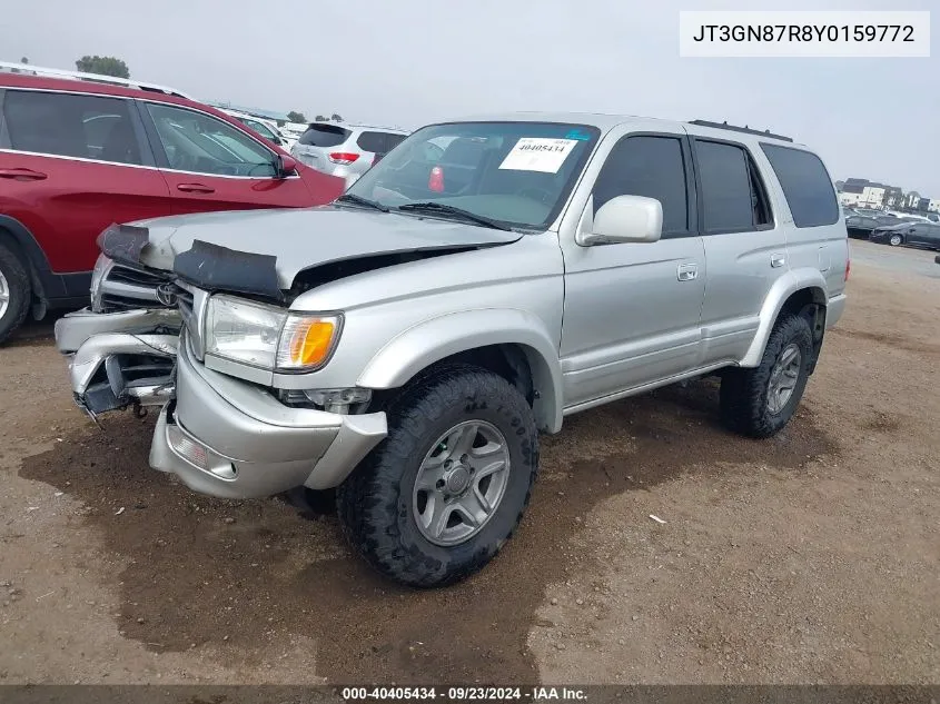 2000 Toyota 4Runner Limited V6 VIN: JT3GN87R8Y0159772 Lot: 40405434