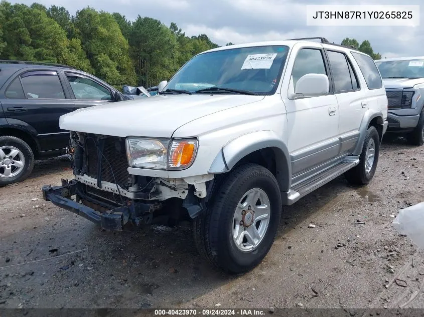 2000 Toyota 4Runner Limited V6 VIN: JT3HN87R1Y0265825 Lot: 40423970