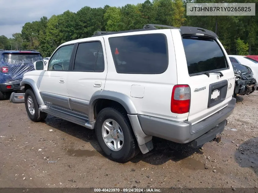 2000 Toyota 4Runner Limited V6 VIN: JT3HN87R1Y0265825 Lot: 40423970