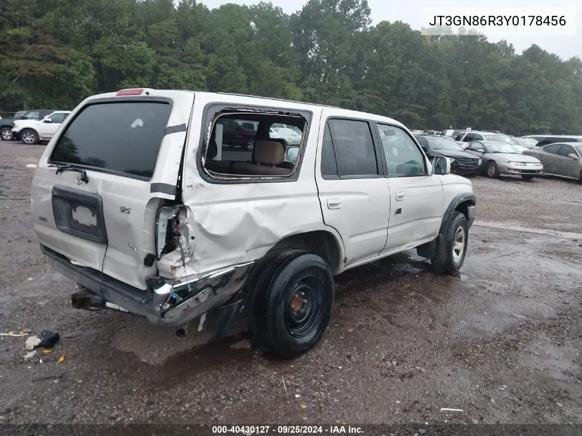 2000 Toyota 4Runner Sr5 V6 VIN: JT3GN86R3Y0178456 Lot: 40430127